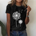 Damen T-Shirt mit Pusteblumen-Print und kurzen Ärmeln
