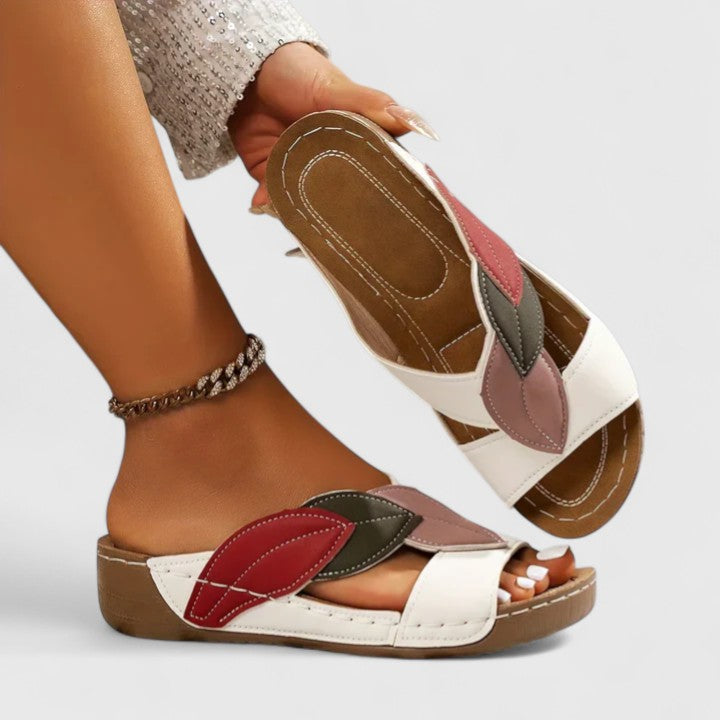 Damen Sandalen mit Blatt-Riemen und Komfort