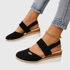 Damen Slingback Espadrille Flache Schuhe