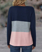 Women's Waffle Knit Colour Block Top