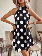 Women's Polka Dot Bow Back Swing Dress