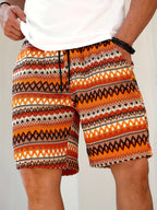 Shorts pour homme à imprimé tribal avec cordon de serrage
