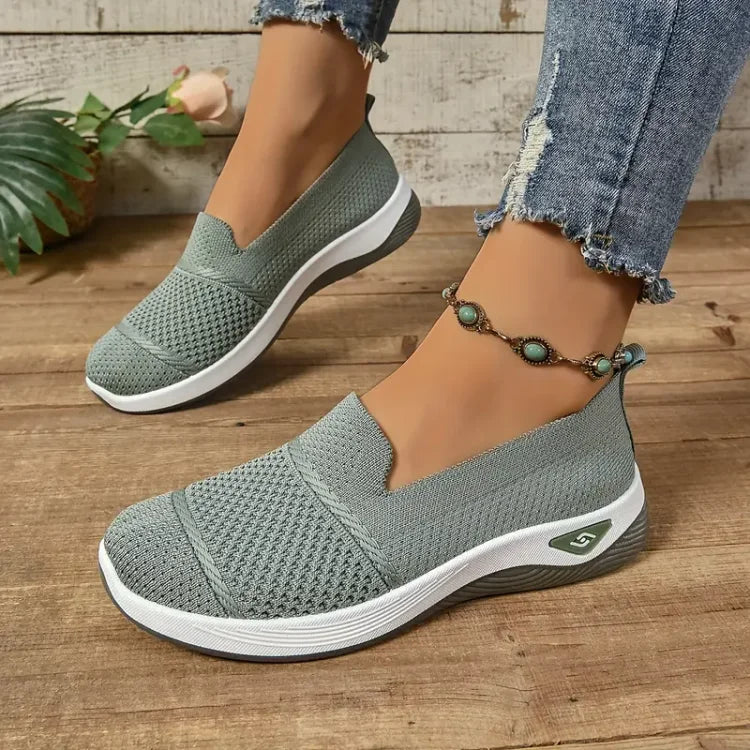 Damen-Strickschuhe zum Hineinschlüpfen fürs Gehen