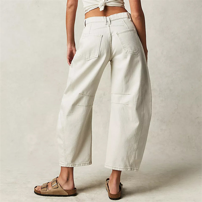 Utilityjeans til kvinder med barrel-leg-pasform