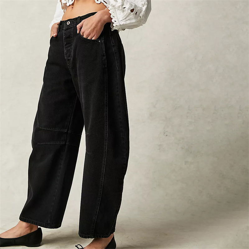 Utilityjeans til kvinder med barrel-leg-pasform