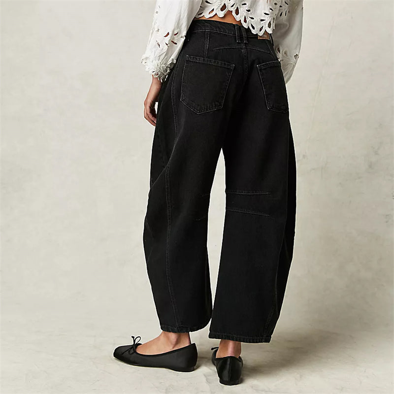 Utilityjeans til kvinder med barrel-leg-pasform