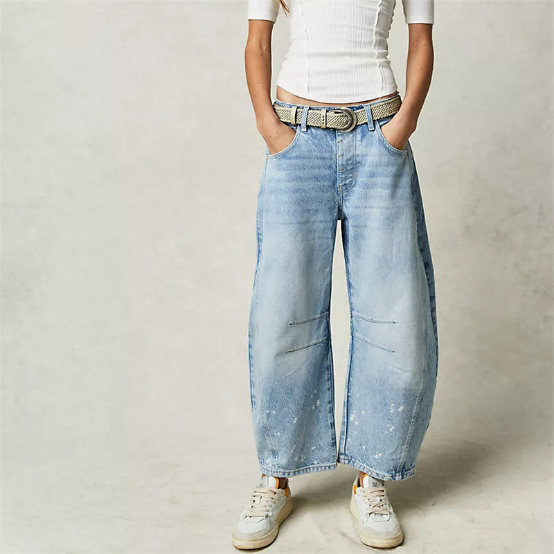 Utilityjeans til kvinder med barrel-leg-pasform
