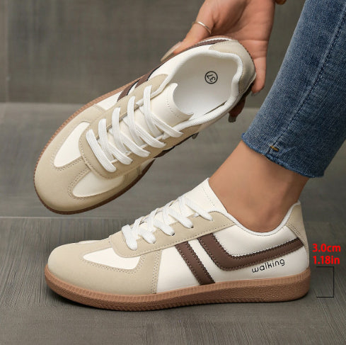 Damskie retro casualowe sneakersy do chodzenia z sznurowaniem