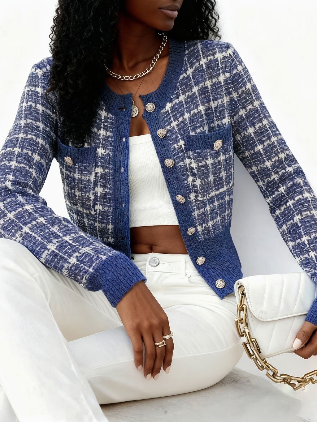 Women’s Textured Button-Front Cardigan