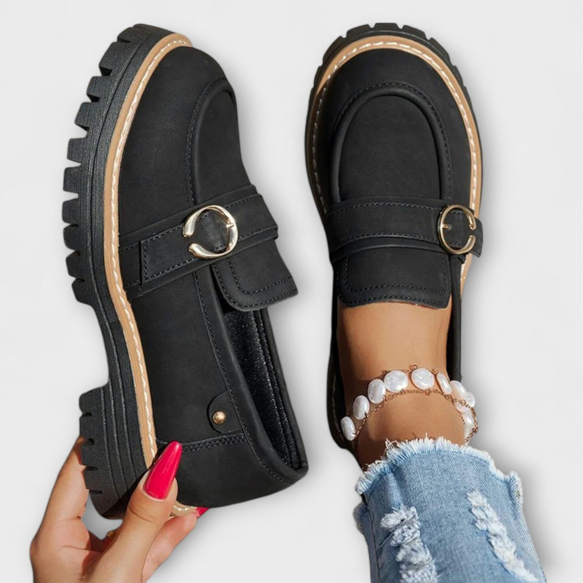 Women’s Lug Sole Buckle Loafers