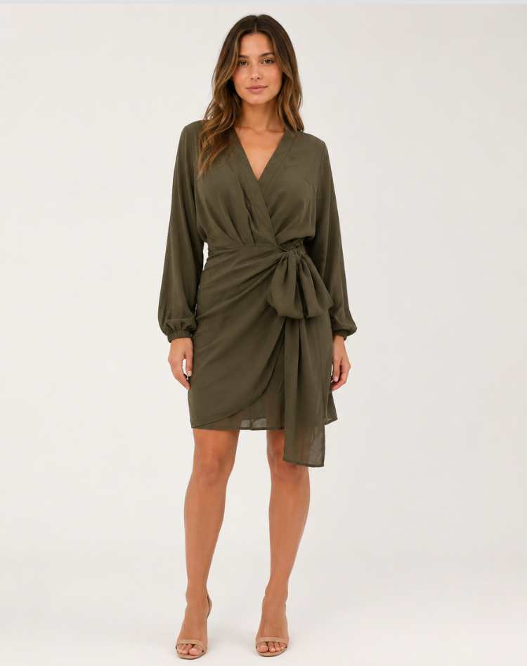 Leinenmisch-Kimono für Damen mit Taillengürtel für entspannte Alltags-Eleganz