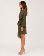 Leinenmisch-Kimono für Damen mit Taillengürtel für entspannte Alltags-Eleganz