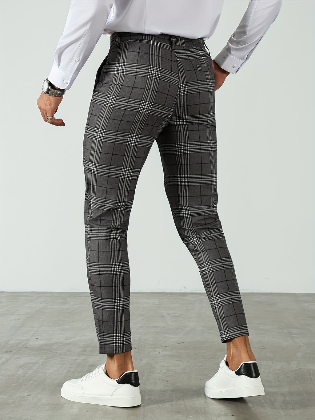 Herren-Slim-Fit-Hose mit Karomuster