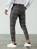 Herren-Slim-Fit-Hose mit Karomuster