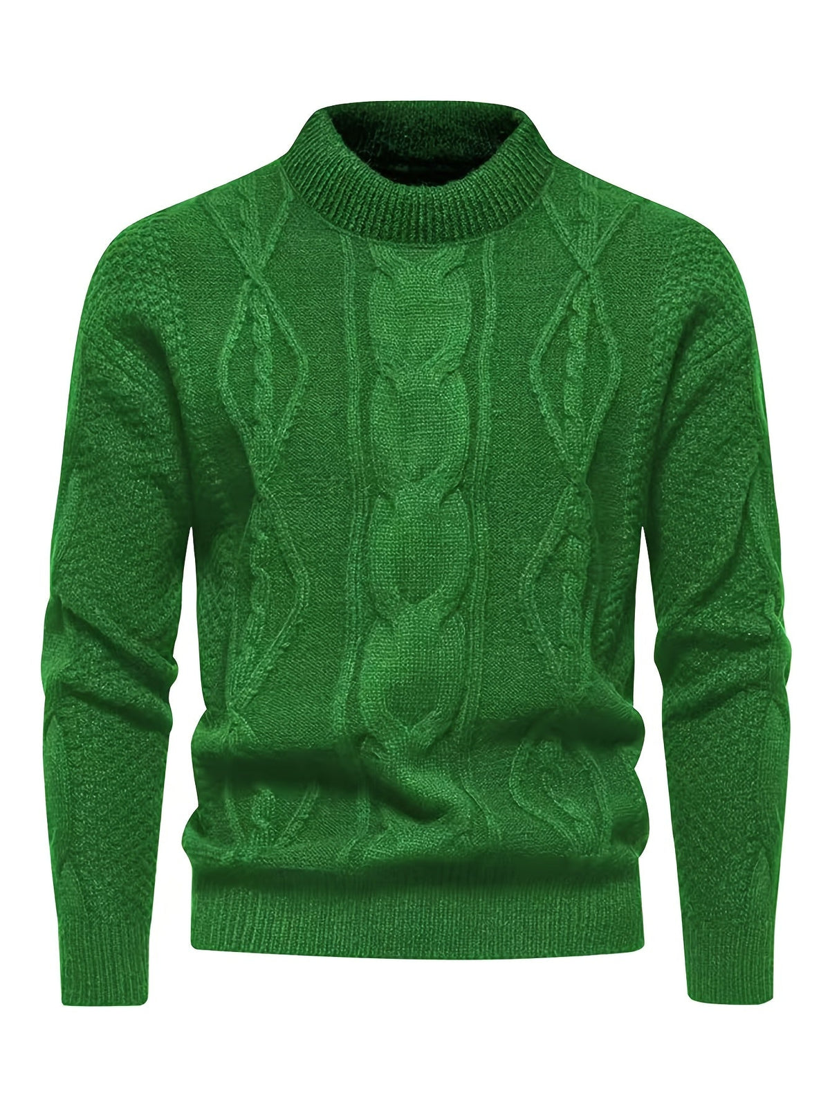 Maglione girocollo da uomo in maglia a trecce