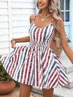 Women's Vintage Stripe Flared Mini Dress