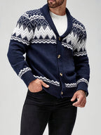 Nordisk cardigan med mønster til mænd