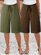Damen Bermudashorts mit weitem Bein und lockerem Tunnelzug