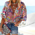 Damen lebhafte Paisley-Bluse mit lockerem Schnitt und leichtem Tragekomfort