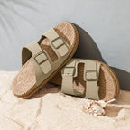 Herren-Komfort-Sandalen zum Hineinschlüpfen mit Doppelschnalle