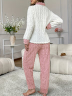 Women’s Plush Button-Up Pajama Set