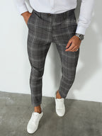 Herren-Slim-Fit-Hose mit Karomuster