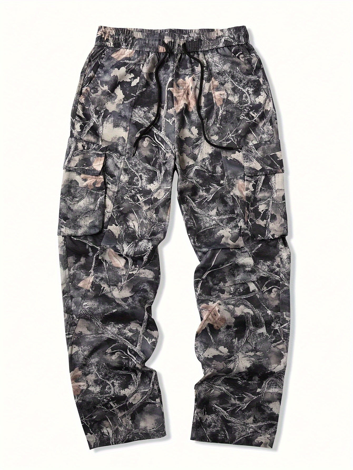 Mænds camouflage-cargobukser med joggerpasform