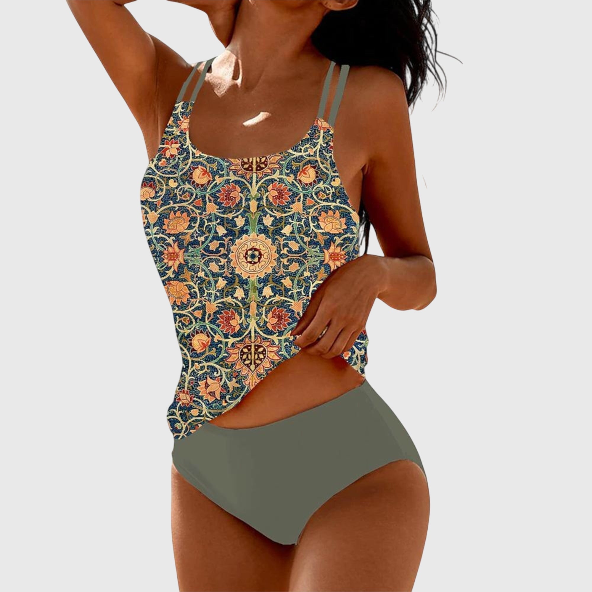 Ensemble tankini bohème imprimé pour femme