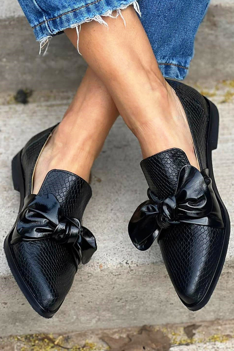 Women’s Bow Detail Textured Loafers
