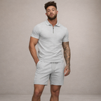 Poloshirt en shorts set Heren Slim Fit Ademend Korte Mouwen