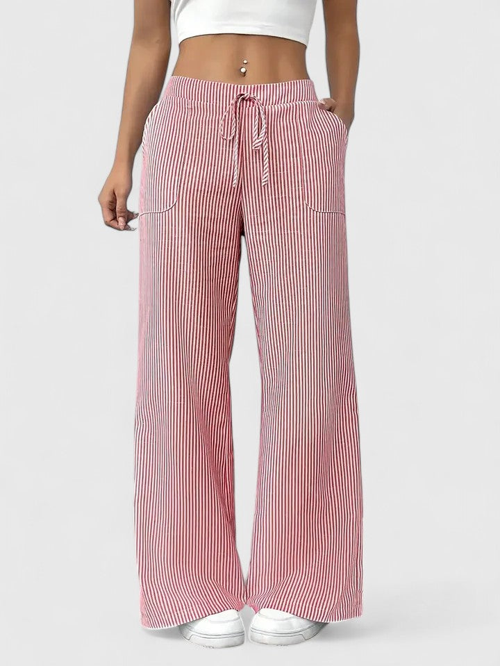 Women's Striped Wide Leg Trousers