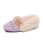 Mules chaussons pour femme bordés de fausse fourrure