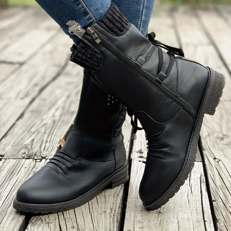 Bottines pour femmes à col en maille
