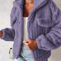 Damen-Plüsch-Sherpa-Jacke mit praktischen Taschen