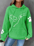 Sweat à capuche texturé pour femme avec motif de chien