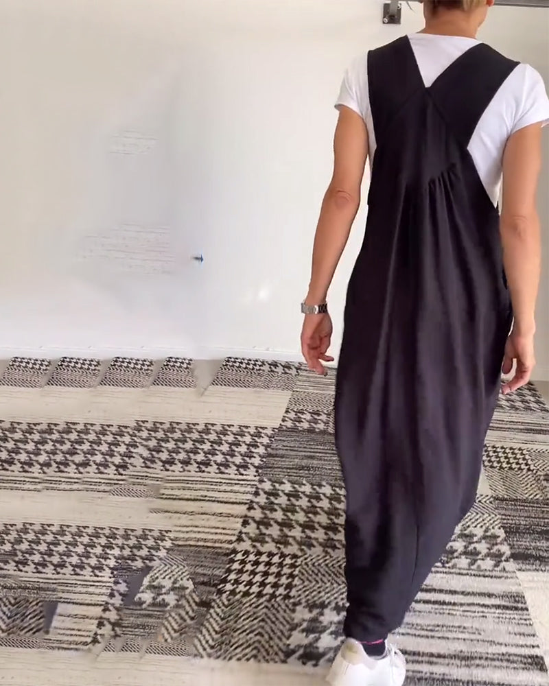 Women's Relaxed Pinafore Maxi Dress