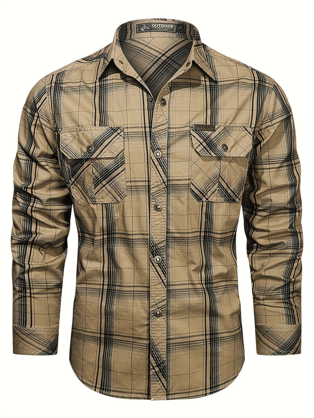 Camisa de cuadros para hombre con botones