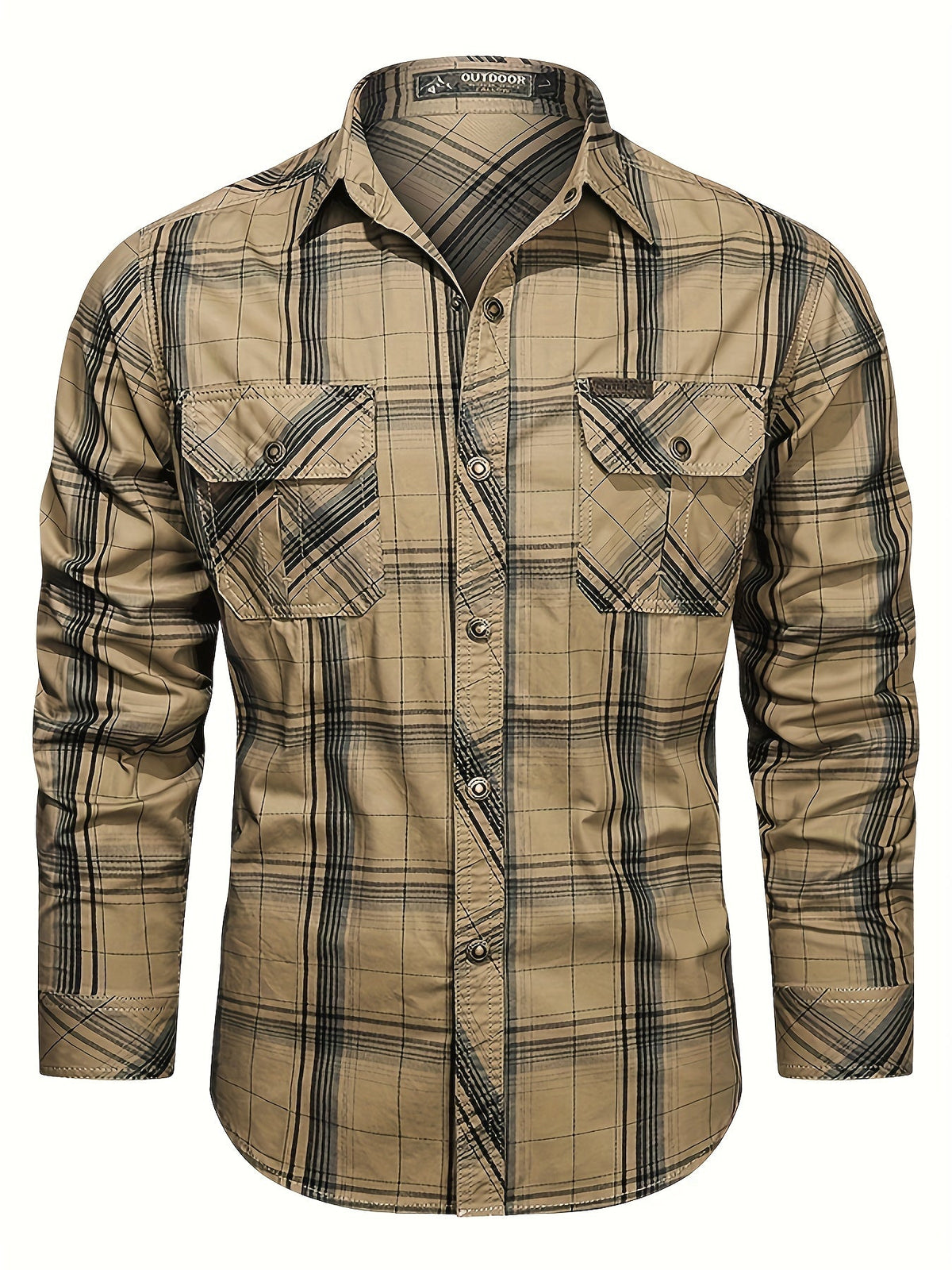 Camisa de cuadros para hombre con botones