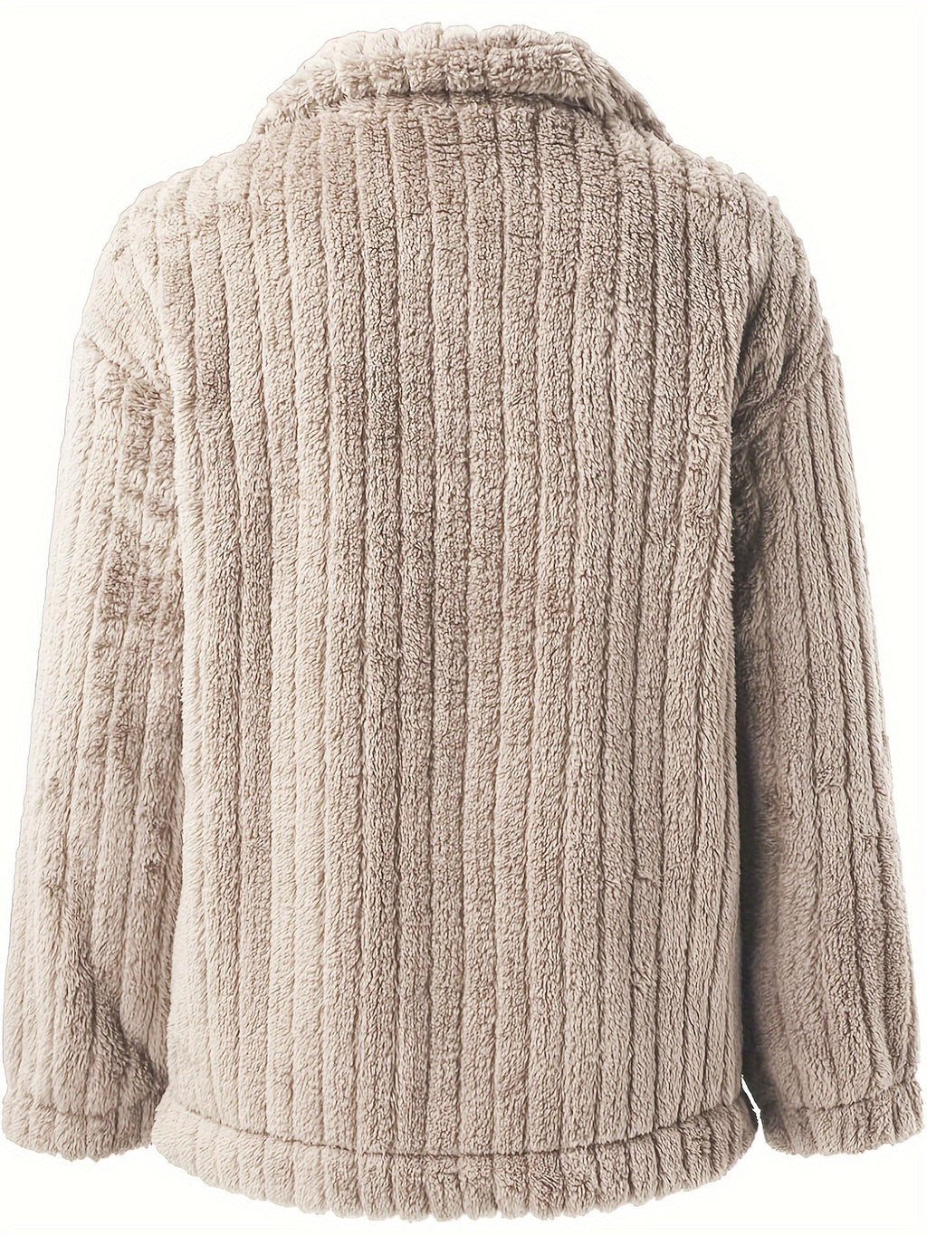 Damen-Plüsch-Sherpa-Jacke mit praktischen Taschen