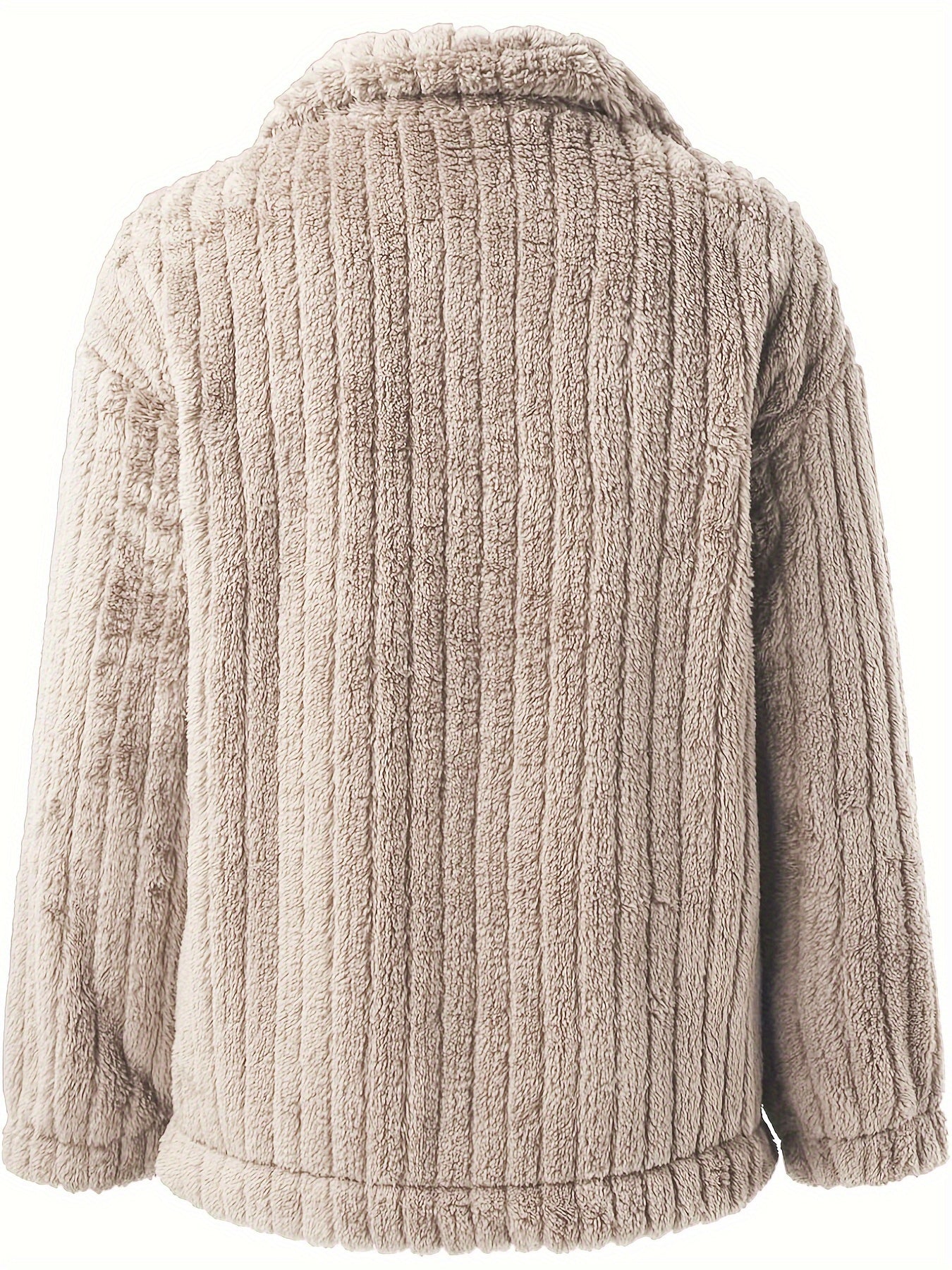 Damen-Plüsch-Sherpa-Jacke mit praktischen Taschen