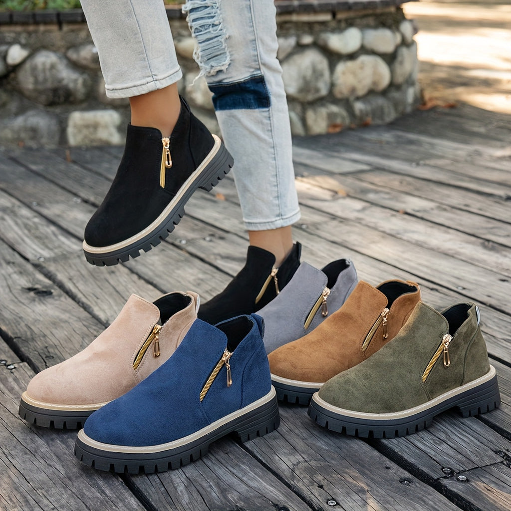 Women’s Side Zip Platform Ankle Boots