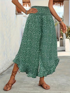 Women's Smocked Waist Wide Leg Trousers