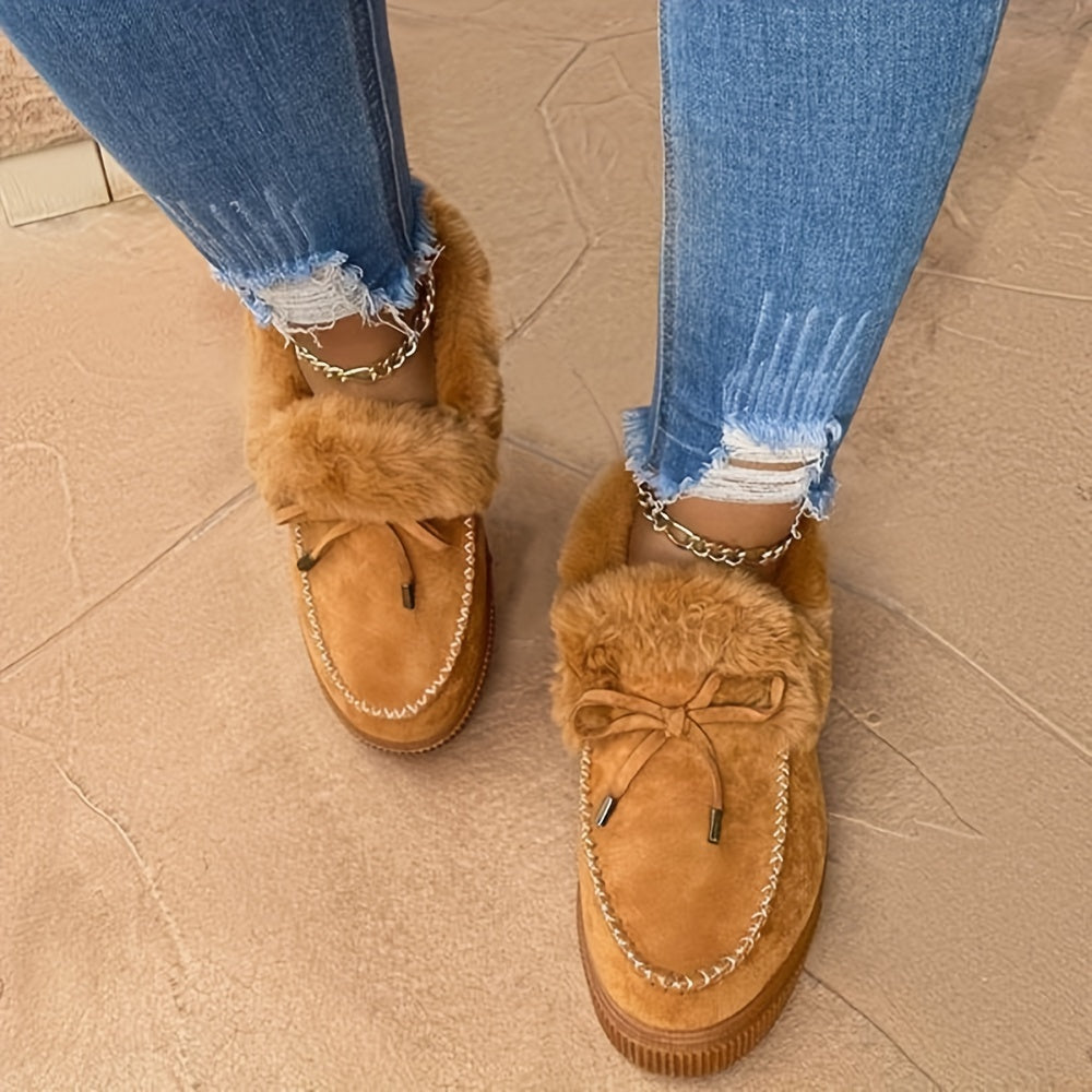 Mocassins pour femmes à bordure en fausse fourrure