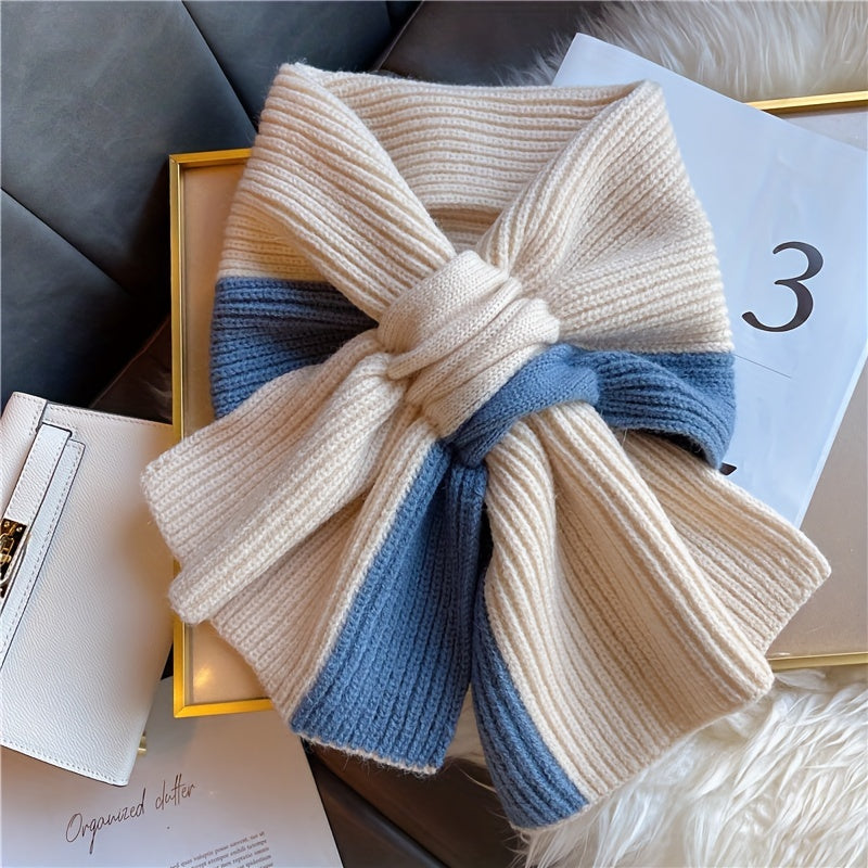 Women’s Two-Tone Ribbed Knit Scarf