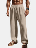 Herren-Loungebundhose mit Rippenstruktur, elastischem Bund und lockerem Schnitt