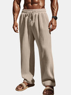Herren-Loungebundhose mit Rippenstruktur, elastischem Bund und lockerem Schnitt
