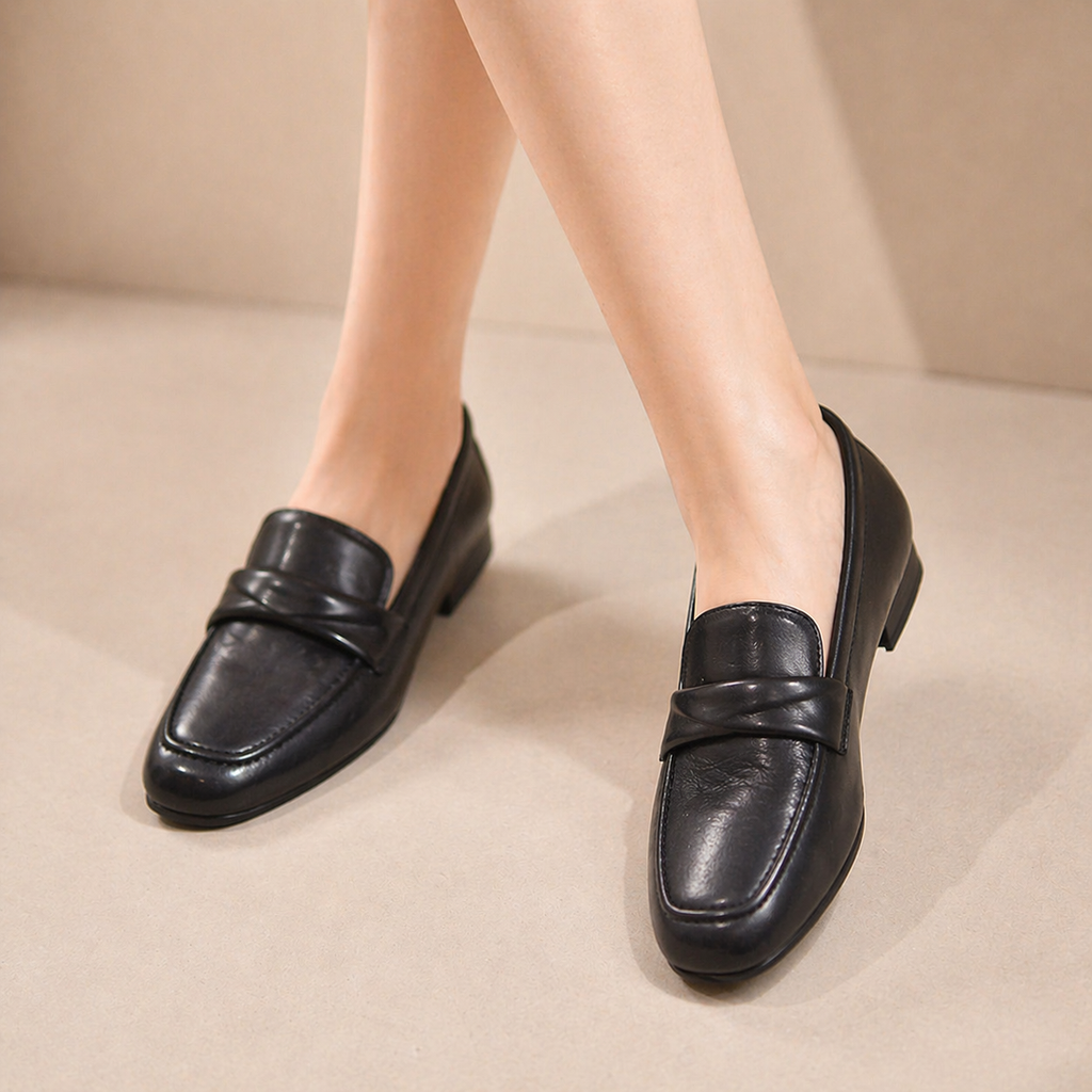 Mocassins plats pour femmes avec détail noué