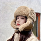 Women’s Faux Fur Trim Winter Trapper Hat