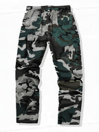 Mænds camouflage-cargobukser med joggerpasform