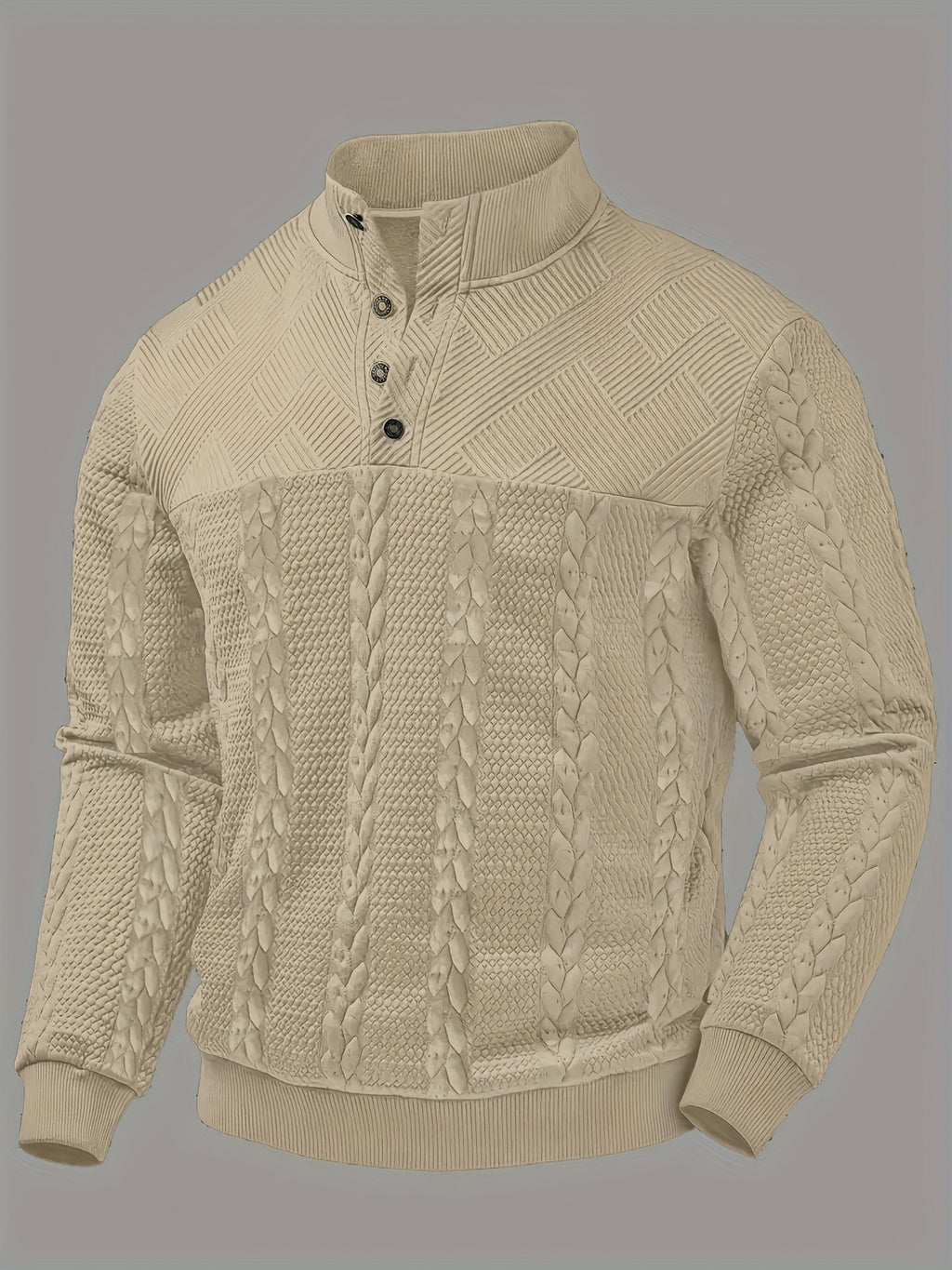 Herrenpullover mit strukturiertem Zopfmuster